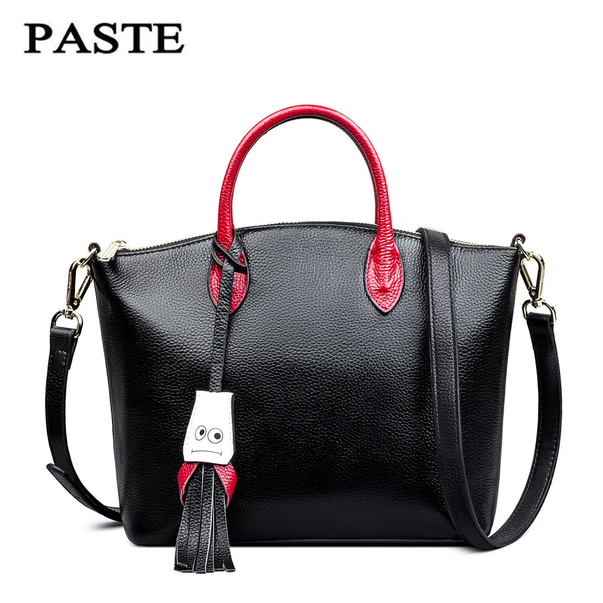 

Our head layer Cowhide Leather Handbag Satchel hanging portable color printing package 0250 Su smile