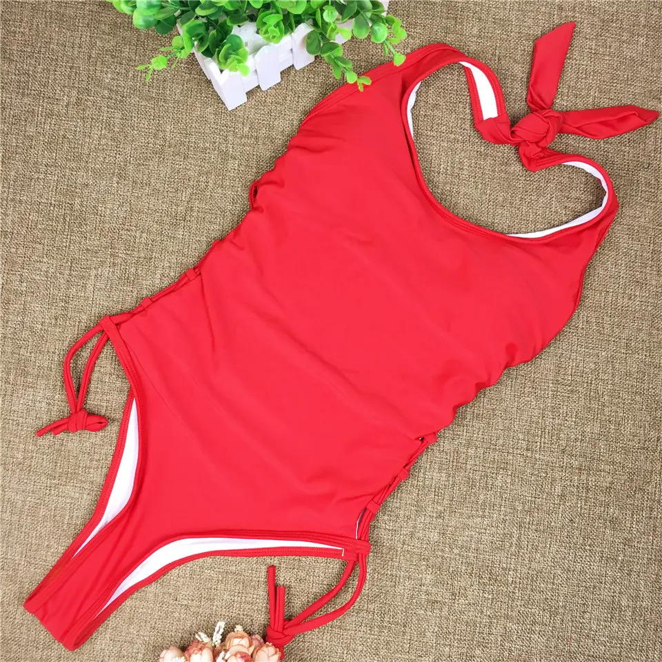 ZPDWT, Одноцветный Монокини, на шнуровке, купальный костюм для девочек, одежда для плавания, Maillot De Bain, сексуальный купальник, пляжная одежда, боди, Цельный купальник, трикини