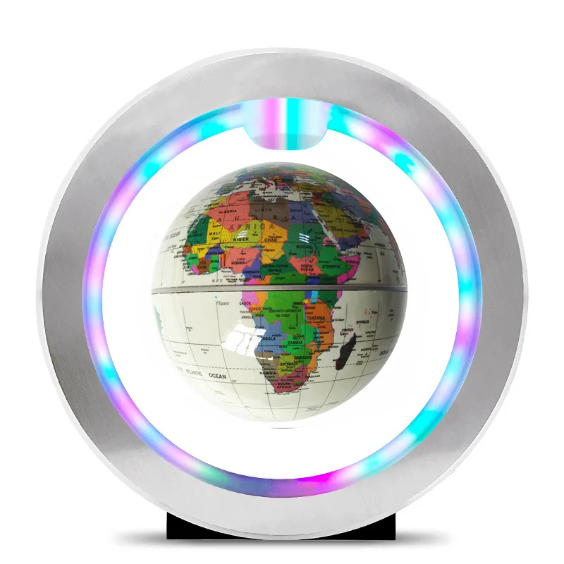

FENGLAIYI Anti-gravity 4 Inch Magnetic Levitation Float World Map Teaching Education LED Night Light Child Gift Home Desk Lamp