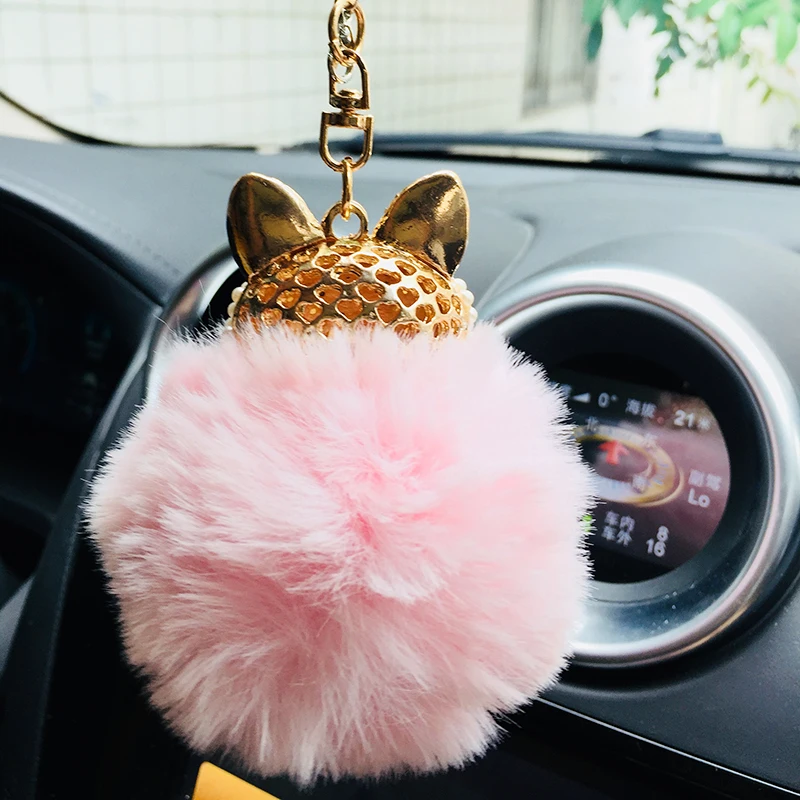 Mode Diamant Fuchs Rückspiegel Ornament Pelz Bling Strass Auto Spiegel  Hängen Zubehör für Mädchen Frauen 8 Farben Nette - AliExpress