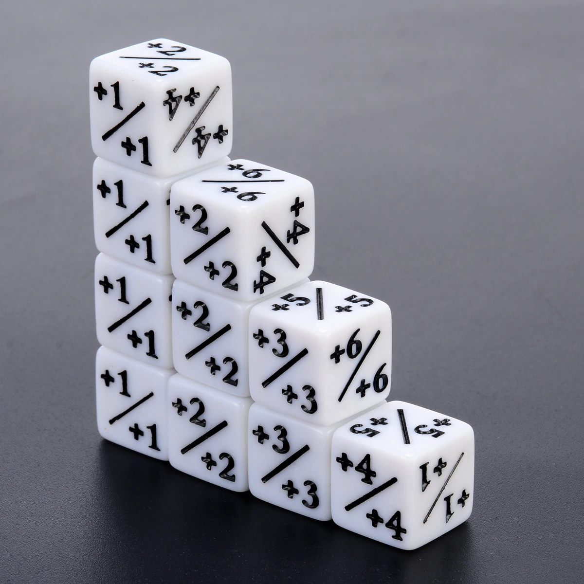 10pcs +1/+1 White Dice Counters Portable Digital Dices For Magic The Gathering & MTG Games Poker Bar Gambling Entertainment Tool