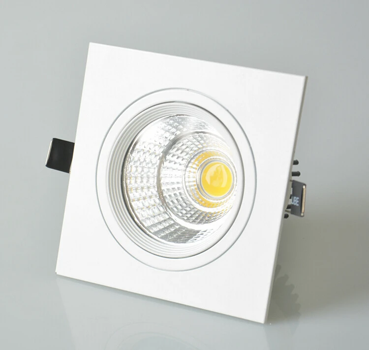 

12PCS Free Shipping High quality 10W 15W Led recessed square COB down lamp led ceiling indoor up down lights AC85~265V