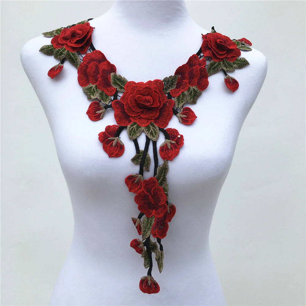 1pc Flower Venise Lace Applique Collar Neckline DIY Fabric Sewing Accessories 1pc Flower Venise Lace Applique Collar Neckline DIY Fabric Sewing Accessories