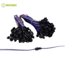 100 Pair 4 Pin JST SM Connector Male to Female JST SM Plug Connector Cable for 5050/3528 RGB LED Strip Light