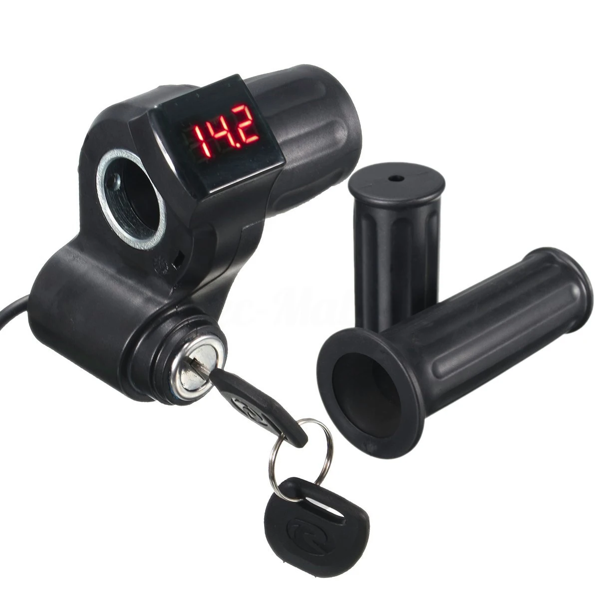Excellent 2Pcs Black 12V-99V Electric Scooter Bike Throttle Grip Handlebar LED Digital Meter Universal Electric Bicycle Accessories 2 Excellent 2Pcs Black 12V-99V Electric Scooter Bike Throttle Grip Handlebar LED Digital Meter Universal Electric Bicycle Accessories 2