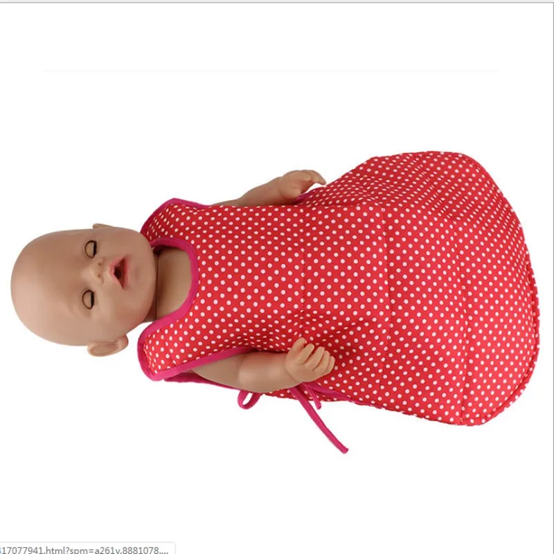 

Fit 18 inch 40-43cm Born Baby Doll Clothes Blue and Red Doll sleeping bag Accessories For Baby Festival Birthday Gift