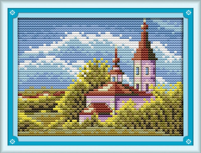 

Castle ,counted printed on fabric DMC 14CT 11CT Cross Stitch kits,embroidery needlework Sets, Home Decor