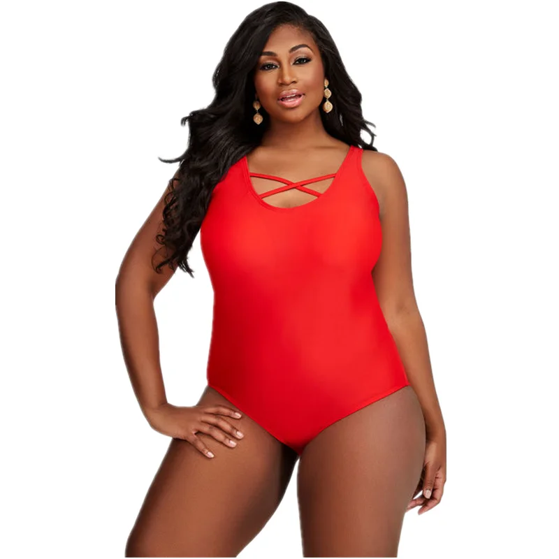 

One Piece Swimsuit 2019 Large Size Swimwear Swimming for Women Push Up Red Black Plus Bathing Suits Playa Mujer 2019 Trikinis