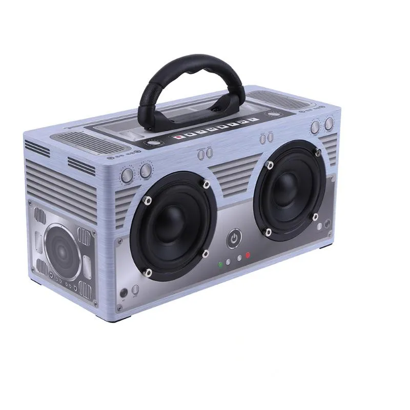

New Retro Wooden Bluetooth Wireless Speakers Portable Soundbox HIFI TF Card AUX Full Dual Frequency Sound