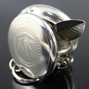 

2018 Useful Portable Pocket Ashtray Stainless Steel Round Cigarette Ashtray With Keychain Outdoor Travelling Mini Cigar Ashtray