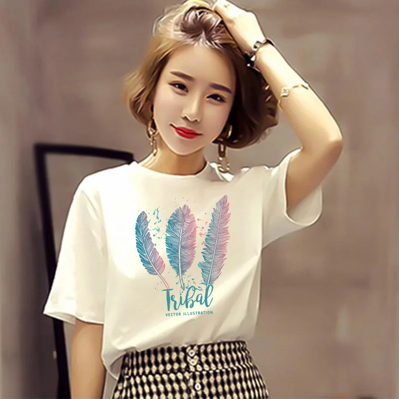 

YuooMuoo Women Girl Sweet Letter animal Printed White T Shirts Short Sleeve Summer Loose Hip Hop Top O Neck Tshirt Hot Sale