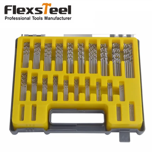 $14.98 150pcs HSS Mini Twist Drill Bit Kit 0.4mm-3.2mm Micro Precision Twist Drills with Carry Case DIY Craft Drilling Tool