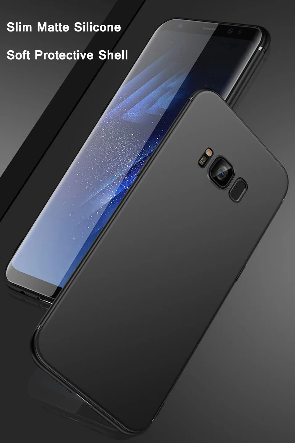 Тонкий силиконовый чехол для телефона samsung S6 S7 край S8 S9 плюс мягкий матовый TPU A5 A6 A7