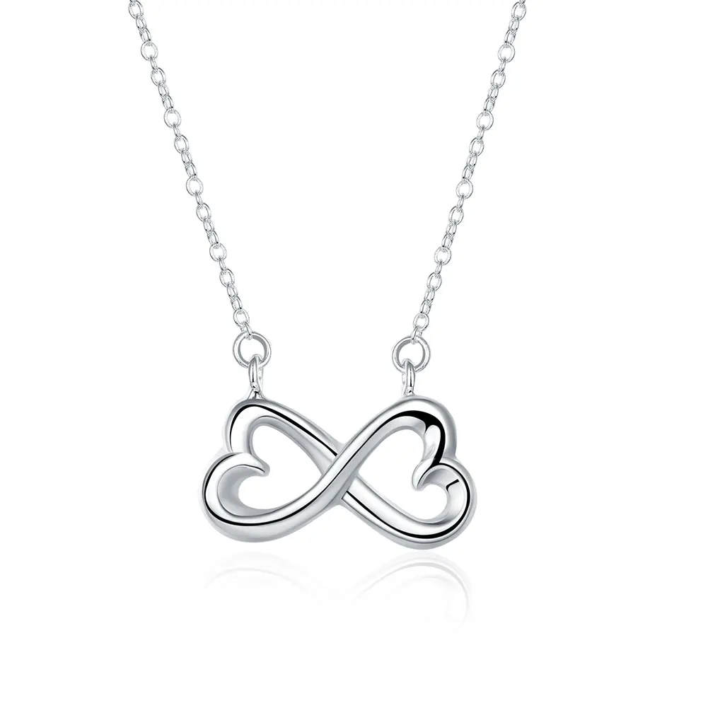 

Free Shipping!!Wholesale Silver Plated Necklace & Pendant,Fashion Jewelry Accessories,Simple Bow-knot 8 Words Silver Necklaces