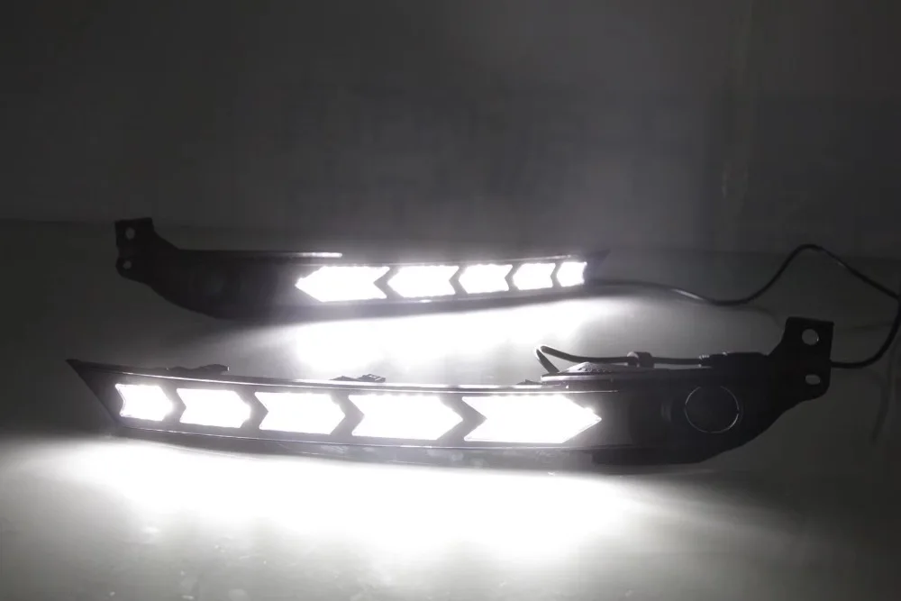 EOsuns led drl Дневной ходовой светильник с движущимся желтым поворотником, синий ночной Светильник для mazda CX-5