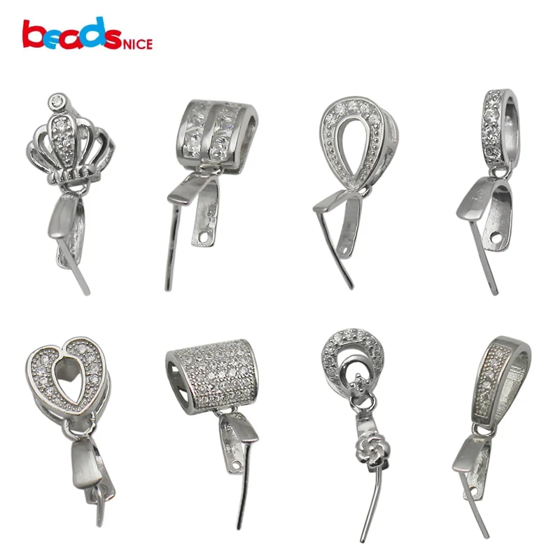 Beadsnice серебряные 925 винтажные соединители для подвески зажимы застежка