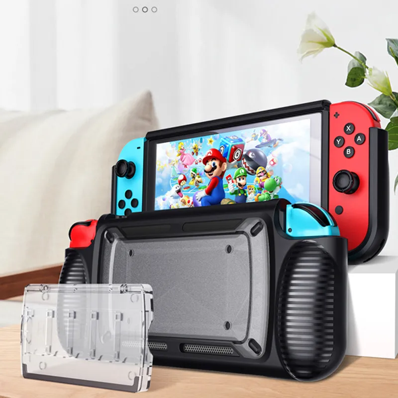 Transparent Защитный чехол для nintendo ручка переключателя оболочка протектор Ручка рукоятка для переключателя PND стойка для приставки держатель для карт - Цвет: Transparent