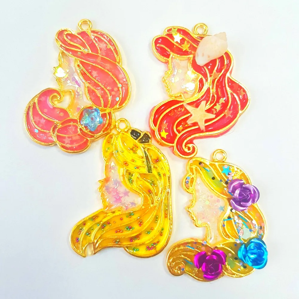 5X Frog turtle seahorse UV Resin Frame Pendant Open Bezel Setting Jewelry Making
