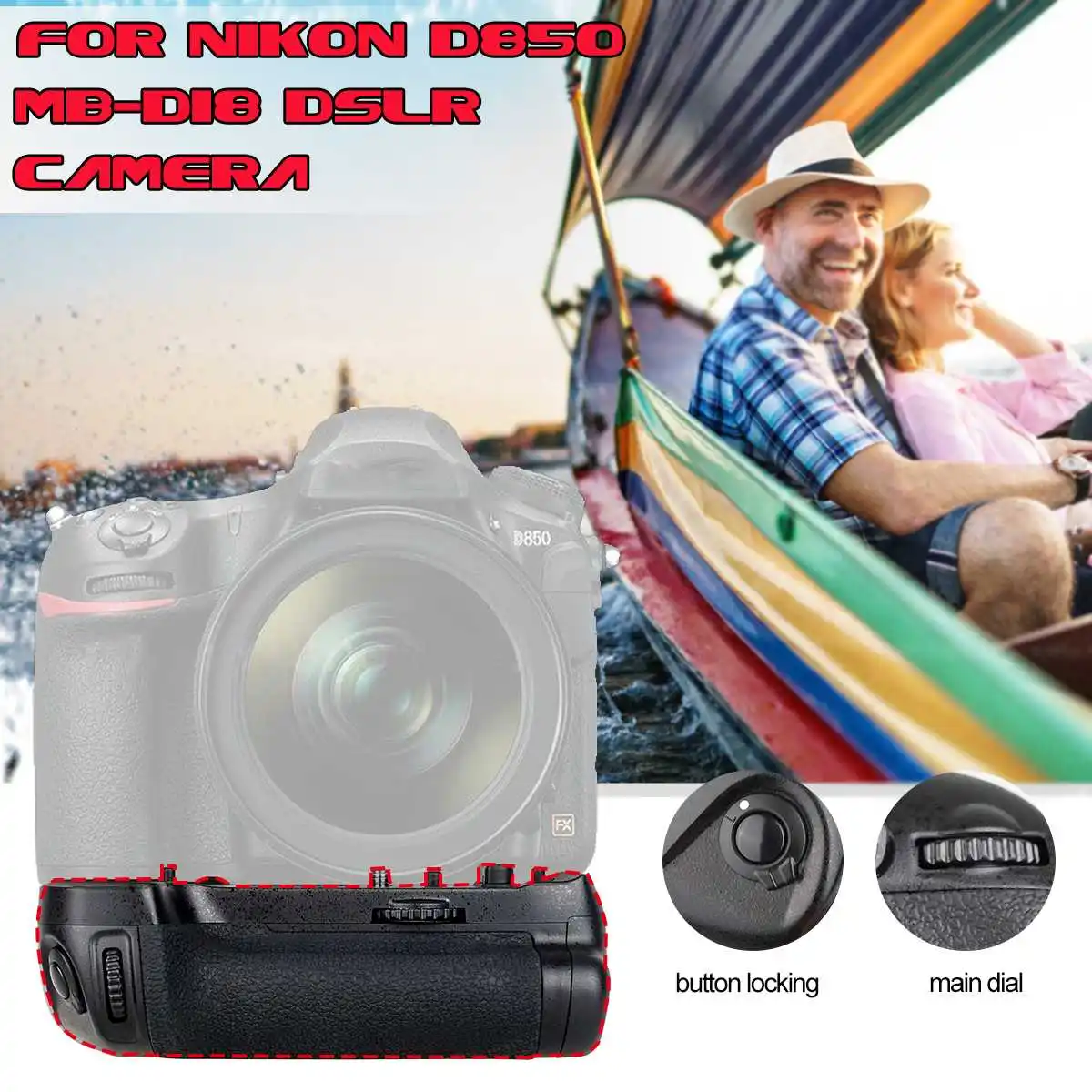 

Vertical Battery Grip For Nikon D850 MB-D18 DSLR Cameras Can Hold 1 x Rechargeable Li-ion BatteriesEN-EL15 or 8 x AA batteries