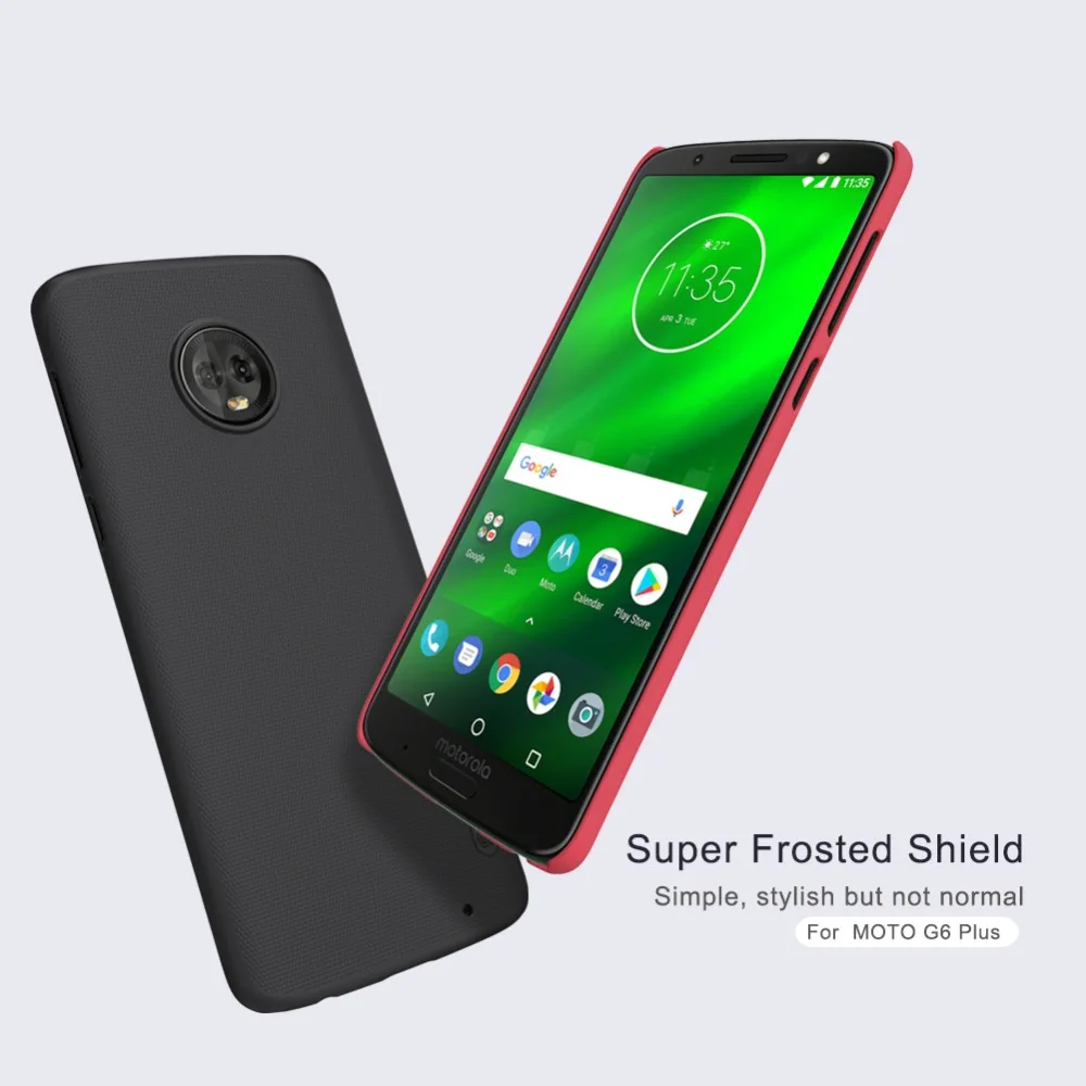 Шероховатый чехол NILLKIN чехол для Motorola Moto G6 плюс Жесткий ПК Матовая накладка на заднюю панель для Moto G6 плюс Экран протектор