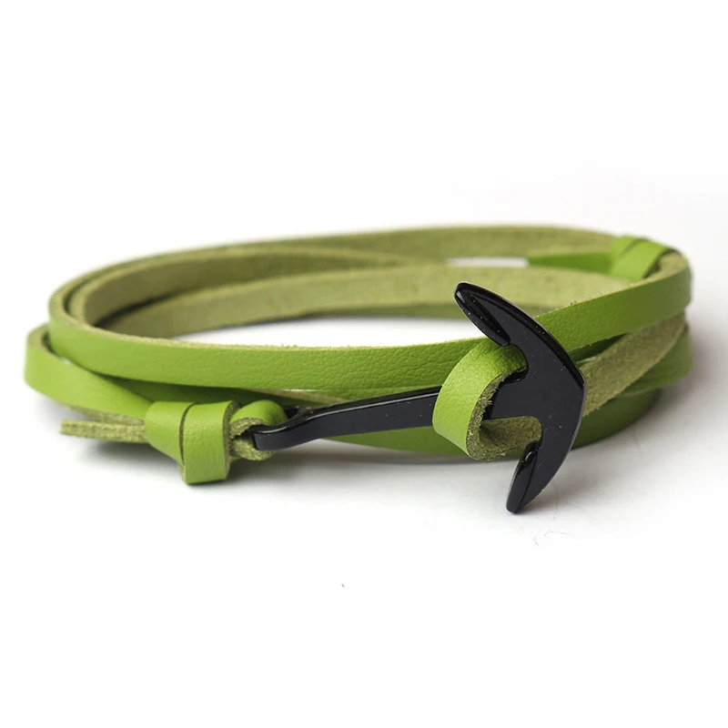 NIUYITID Leather Bracelet Men Jewelry Fashion Anchor Bracelet & Bangle Female Women Braclet pulseira de couro masculina (6)