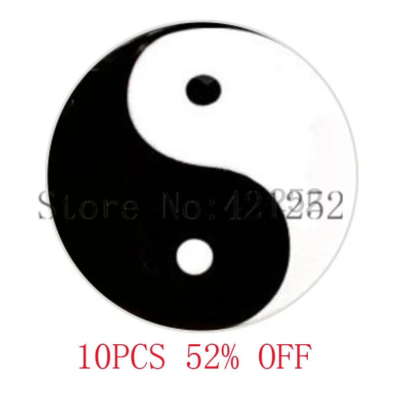 И Yang кулон Инь Китайский Стекло кабошон с фото Цепочки и ожерелья брелок закладки