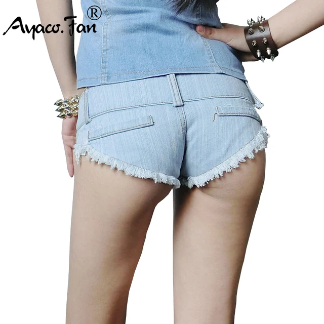 Women's Sexy Denim Shorts Low Waist Cut Off Lace Up Mini Jeans Hot Pants  Club Beaches Light Blue Extra Small at  Women's Clothing store