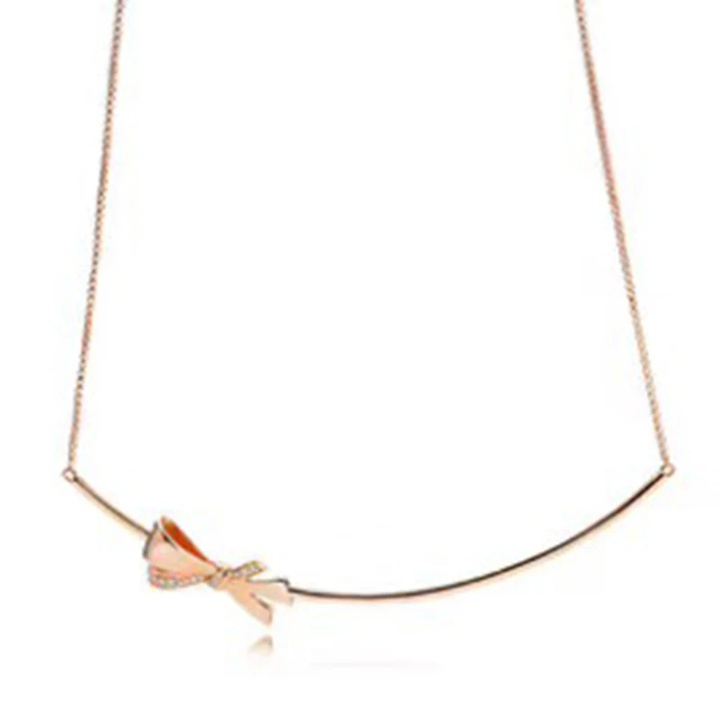 

2019 NEW 100% 925 Sterling Silver 387233CZ Charm Pendant Necklaces Rose Gold Chain Women Necklaces Wholesale Jewelry Gift