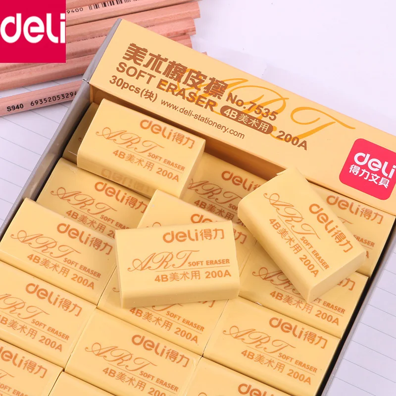 Deli Pencil Erasers Professional 4B Art Rubber Stationery Art
