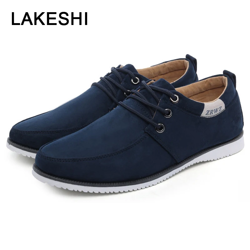 

New 2019 Spring Men Shoes Casual Men Loafers Fashion Men's Flats Suede Leather Flat Shoes Men Sneakers Slip-on Shoe Footwear