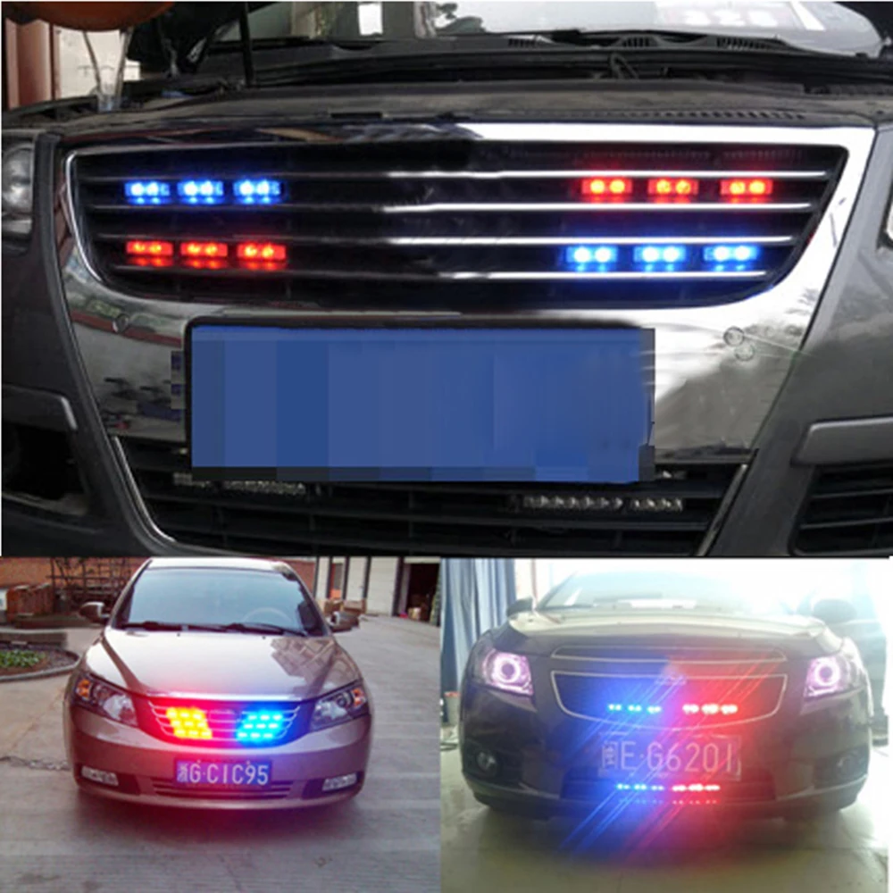 

Car Light LED Red Blue Color Car Truck Strobe Emergency Warning Light Bars Deck Dash Grill