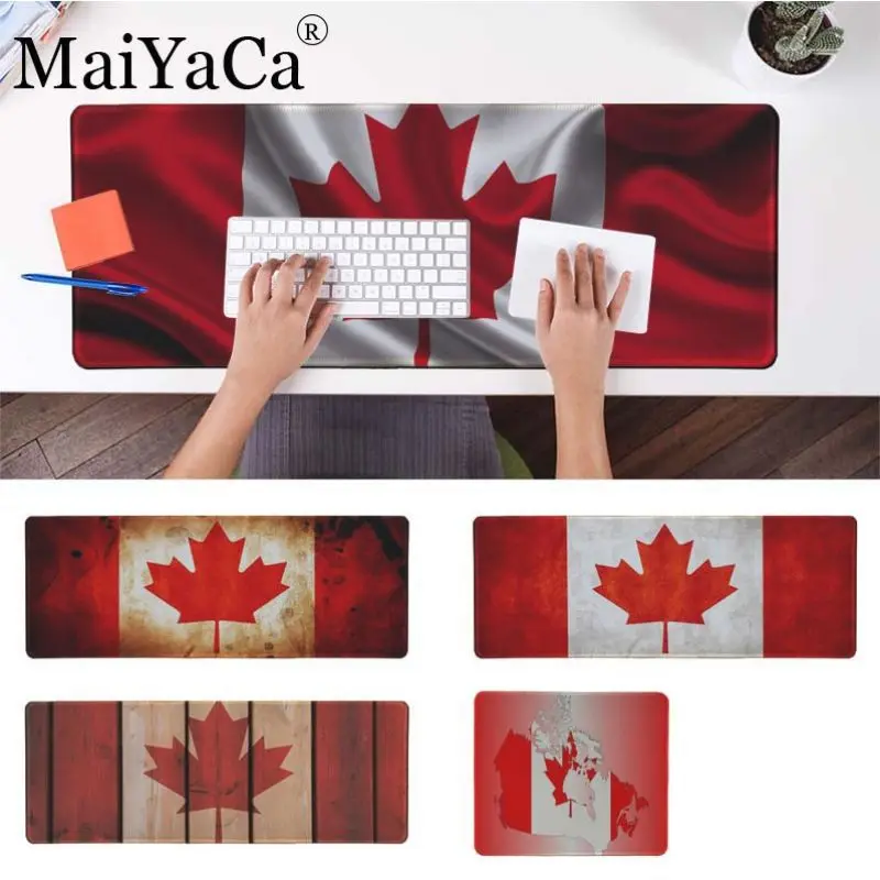 

MaiYaCa Non Slip PC Flag of Canada Rubber PC Computer Gamer Mousepad Desk Mat Locking Edge for CS GO LOL Dota