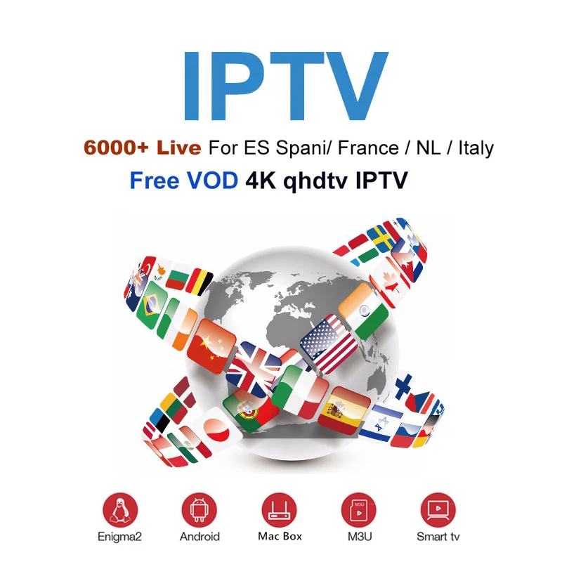 

Subscription IPTV France Spain Portugal Netherlands UK USA IPTV for Smart TV M3U 6000 Live VOD 4K HD channle iptv box android
