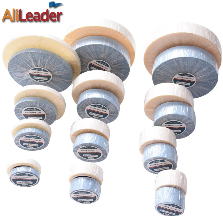 Strong 8 Weeks Ultra Hold Adhesive Tape For Hair Extensions/Wigs/Toupee, White/Blue Hair Bond Glue Walker Tape 3 6 12 36 Yards