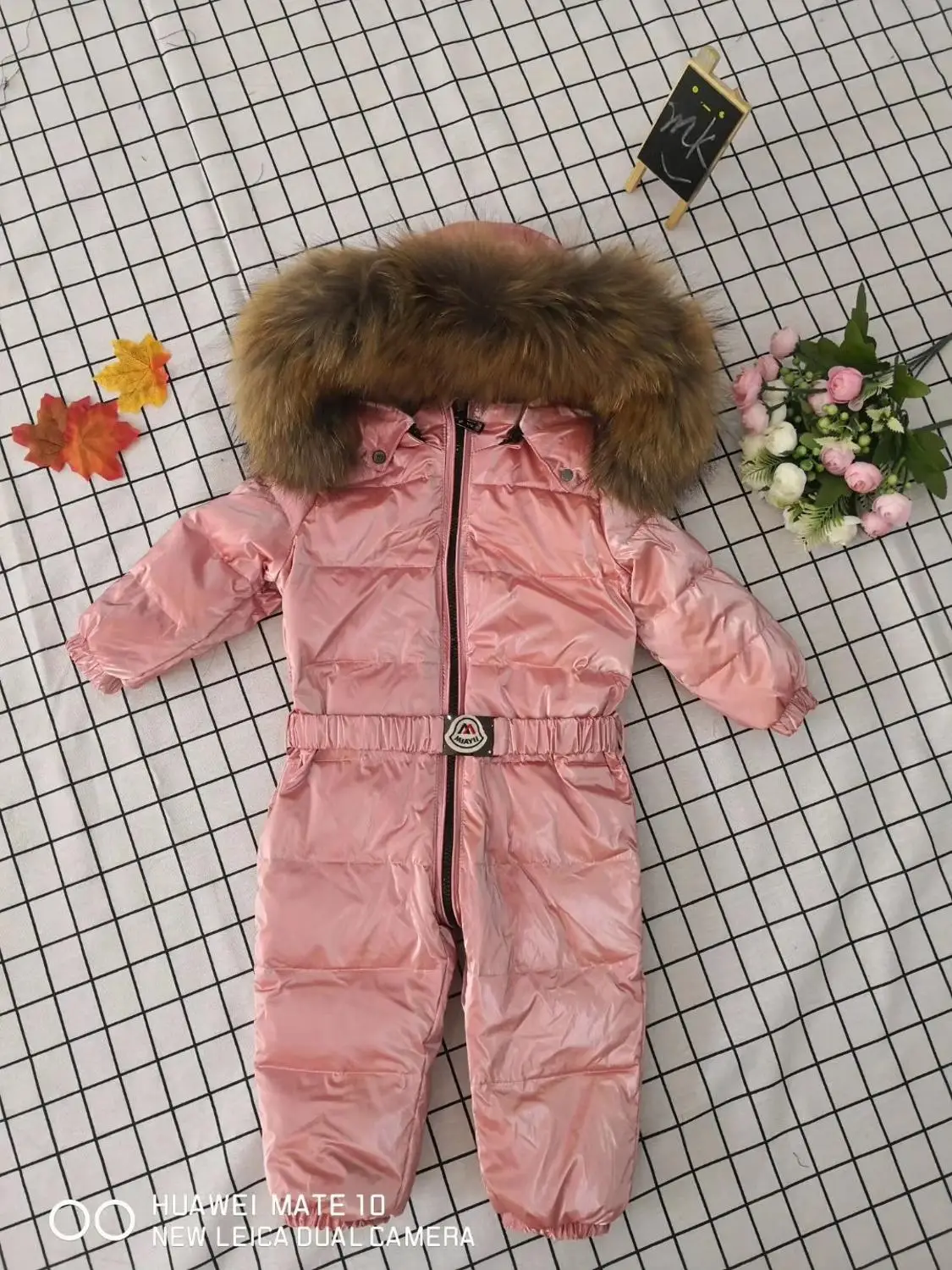 

Girls Down Jackets Winter Children Down Jumpsuits Boys Down Jackets Snow-wear Children Down Jacket Natural Fur Belt Jumpsuit