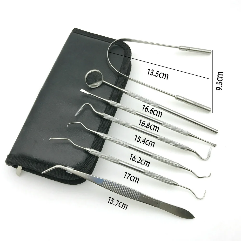 7pc Dental Teeth Cleaning Tools Tartar Scraper Remover Tongue Cleaner 