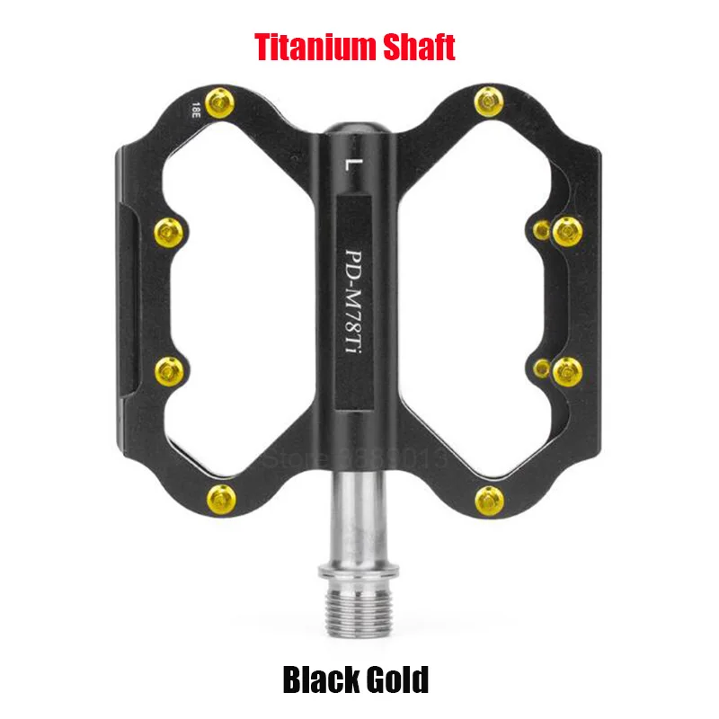 Титановая велосипедная педаль MTB складной горный и дорожный велосипед герметичный подшипник Сверхлегкий велосипедные запчасти аксессуары плоская платформа - Цвет: M78TI Black