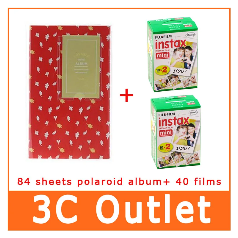 40 Sheets Fujifilm Instax Mini Film + 84 Pockets 3 Inch