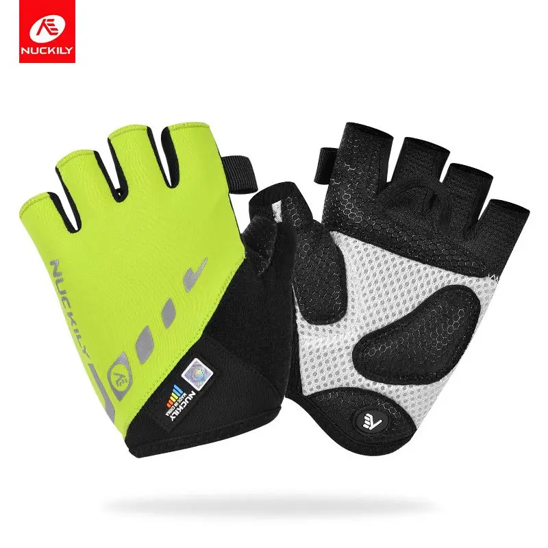 PC06 GREEN NUCKILY перчатки для велоспорта унисекс короткие перчатки для велоспорта для горного велосипеда и шоссейного велосипеда PC05/PC06 - Цвет: PC06 GREEN