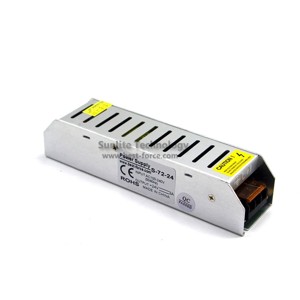 Один Выход Питание DC24V 3A 72 Вт Светодиодный драйвер Трансформатор 100-240 V AC к DC 24 V SMPS для дисплей из светодиодной ленты света 3D-принтеры
