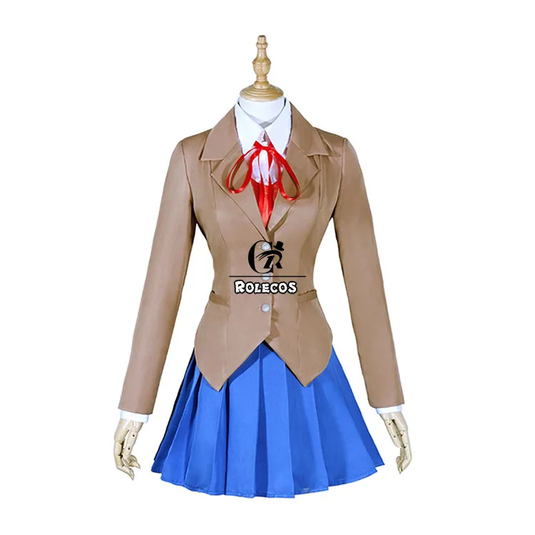 ROLECOS игра Doki Литературный клуб костюмы для косплея Sayori Yuri Natsuki Monika Косплей Костюм Школьная форма женский наряд