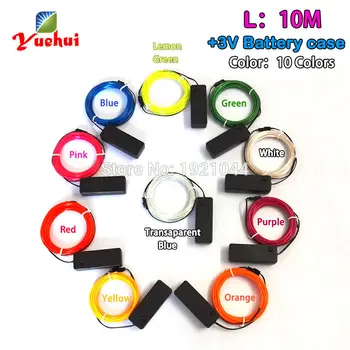 

2020 Hot sales 3.2mm Flexible EL Wire Rope Tube 10 Colors Optional With LED Neon light Powered By DC-3V For Party Decoration