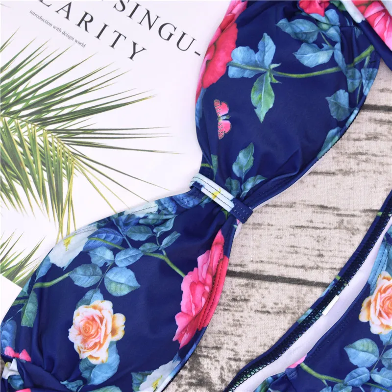 2019 New Print Bikini New Strappy Bandage Swimsuit Bathing Suit Sexy Women Bandeau Push Up Off Shoulder Swimwear Beach Wears 2019 New Print Bikini New Strappy Bandage Swimsuit Bathing Suit Sexy Women Bandeau Push Up Off Shoulder Swimwear Beach Wears