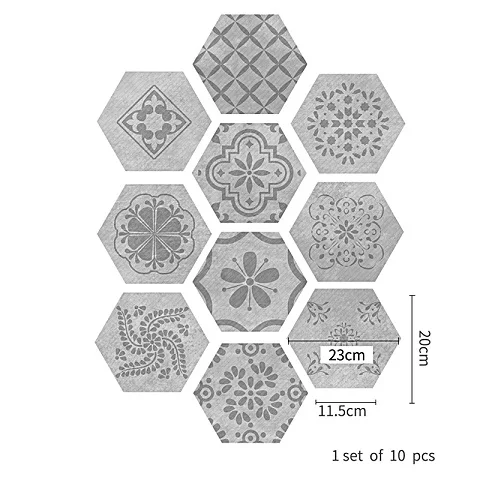 10 шт./компл. новая имитация Мрамор шестиугольная плитка наклейки Ванная комната Кухня «сделай сам» для дома с нескользящей подошвой для пар пол Плитки наклейки - Цвет: 10