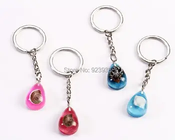 

free shipping wholesale 16 PCS cool chic fashion conch snail mix charming color pink blue red keychain