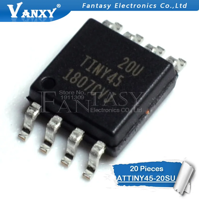 20 шт ATTINY45-20SU лапками углублением SOP-8 ATTINY45-20 SOP8 ATTINY45 45-20SU IC