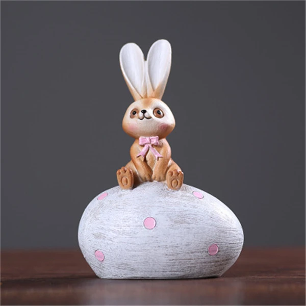 1 шт. милые фигурки кролика из смолы, милый домашний декор, декоративные фигурки кролика мокко, потрясающие украшения для дома, ремесло для девочек - Цвет: JL004-B