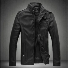 Осенняя тонкая мотоциклетная одежда для мужчин размера плюс PU Короткая кожаная куртка Верхняя одежда тонкая мужская одежда/M-5XL