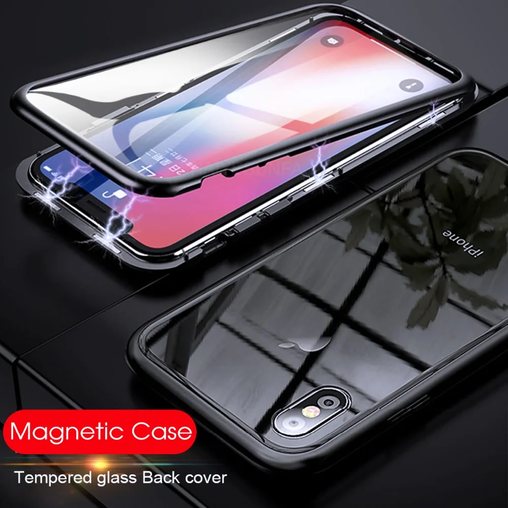 

360 Magnetic Adsorption Case For Samsung Galaxy S10 Plus S10e Cover Back Protective Case For Iphone XR XS MAX X 7 8 6 S Plus 10