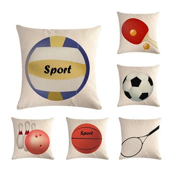 

45x45cm sport Cushion Cover Football Baseball Basketball Throw Pillow Cover Home Decor For Sofa Office Decorative Pillowcase